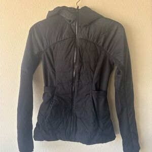 lululemon athletica Black Hooded Puffer Jacket